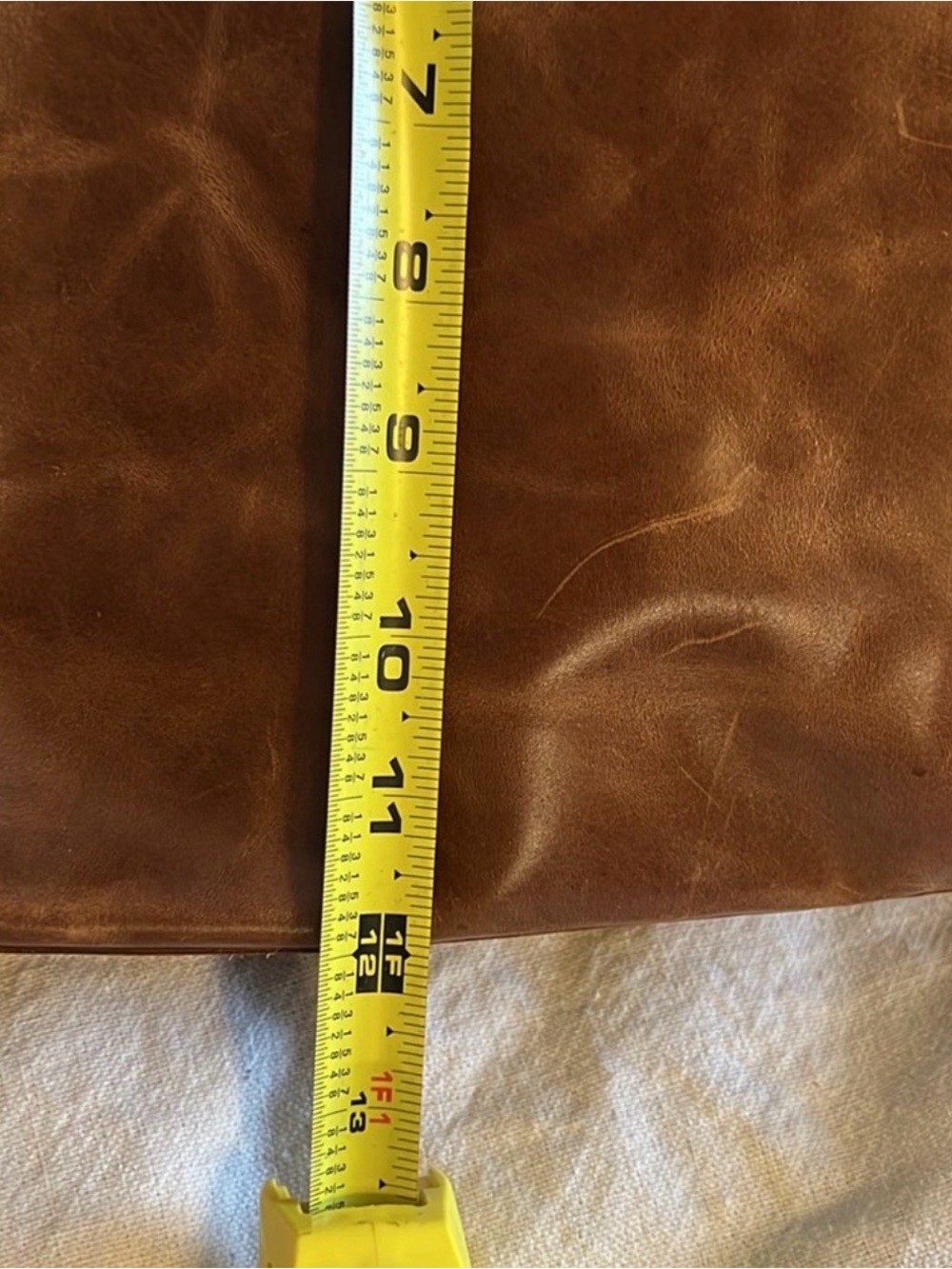 Le Papillon Brown Distressed Leather Tote - Picture 7 of 9